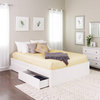 Queen Select 4-Post Platform Bed With 4 Drawers, White