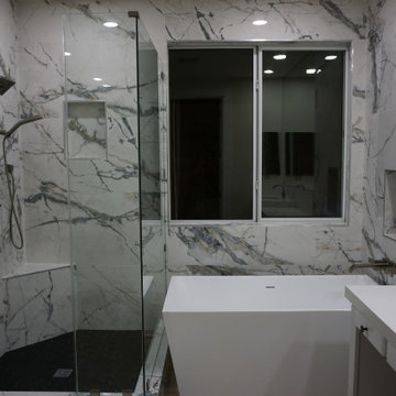White and charcoal bathroom remodel