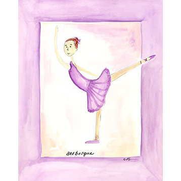 Purple Ballerina, Ready To Hang Canvas Kid's Wall Decor, 8 X 10