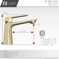 STYLISH Single Handle Brushed Gold Vessel Bathroom Faucet with Pop Up Drain