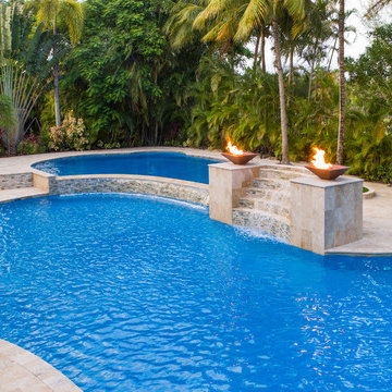 Infinity Edge Freeform Backyard Resort-Style Pool in Parkland Florida
