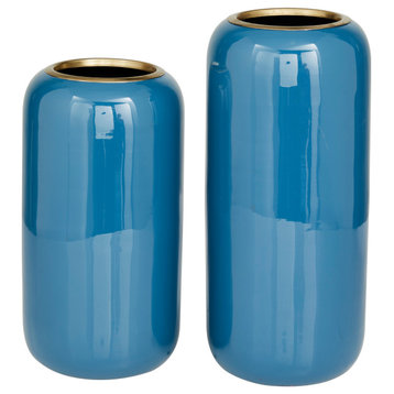 Modern Blue Metal Vase 560243