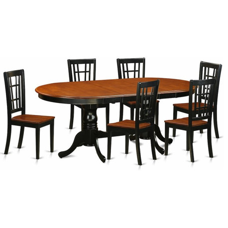 7-Piece Dining Room Set, Table, 6 Wooden Chairs Without Cushion