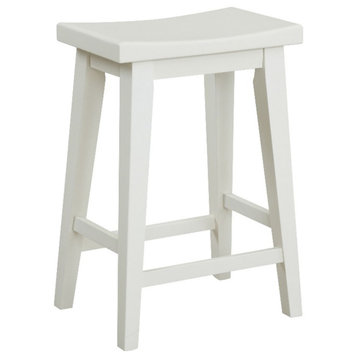 Bowery Hill Traditional Dining 26"H Wood Counter Stool in White
