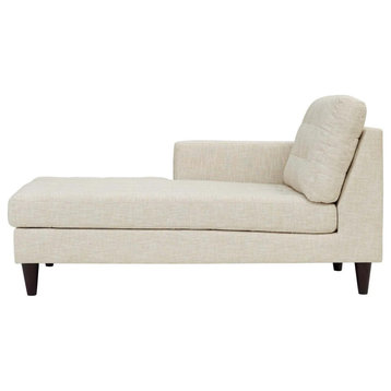 Melanie Beige Left-Arm Upholstered Fabric Chaise