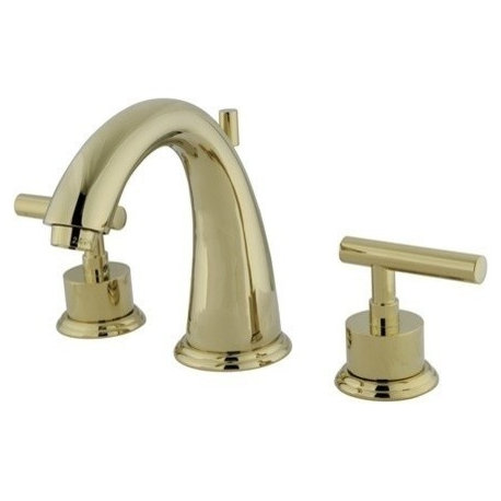 Kingston Brass Widespread Bathroom Faucet With Brass Pop-Up, Polished Brass