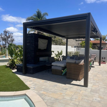 Aluminum Patio Cover Motorized Power Screens Anaheim Hills, California