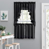Ellis Curtain Stacey 60"x38" Ruffled Swag Curtain, Black