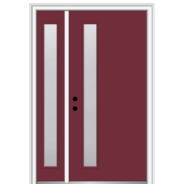 51"x81.75" 1-Lite Frosted Right-Hand Inswing Fiberglass Door With Sidelite