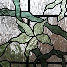 leaded/stained glass powder room