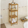 Gallerie Decor Natural Spa 4-Shelf Transitional Bamboo Tower in Natural