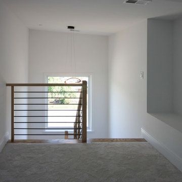 Project #94 | Natural Wood Staircase with Horizontal Metal Rods