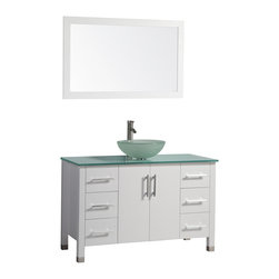 Aruba 48 inch Single Sink Modern Bathroom Vanity White Finish - Bathroom Vanities And Sink Consoles