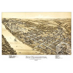Ted's Vintage Art - Historic New Kensington, PA Map 1896, Vintage Pennsylvania Art Print, 12"x18" - Ghosted image on final product not included