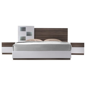 Sanremo A Modern Bedroom Set Walnut White King 5 Piece Set Contemporary Bedroom Furniture Sets By Bedtimenyc Houzz