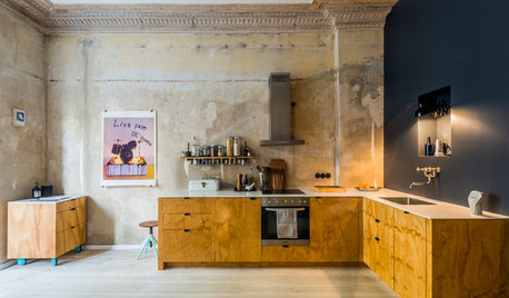 Exposed Plaster Becomes the Hero of This Flat's Design