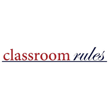 Decal Vinyl Wall Sticker Classroom Rules Quote, Red/Dark Blue