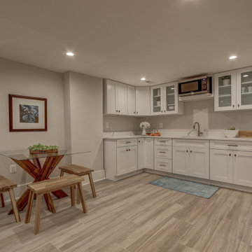 Basement remodeled with bedroom space and extra closet space in Vienna