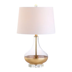 West 24.5" Glass Table Lamp, Gold Leaf