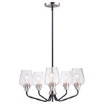 Maxim Lighting - Goblet 5-Light Chandelier - Simple yet elegant frames are finished in two tone finishes to add upscale element to this economical collection. Frames are available in either Bronze with Antique Brass accents or Black with Satin Nickel accents. Both are supplied with Clear glass shades inspired by stemware for a tailored profile.