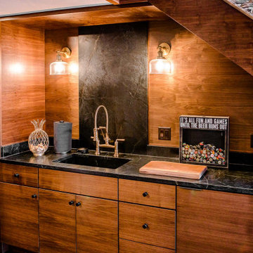 Modern Rustic Luxury Finished Basement in Richfield, Ohio