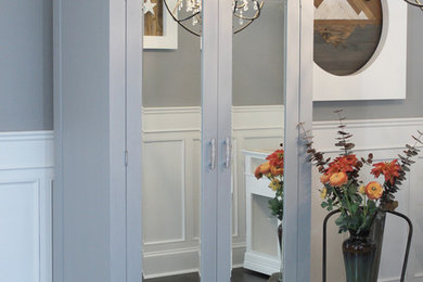 Armoire Wardrobe with Mirrored Doors and Custom Shelving