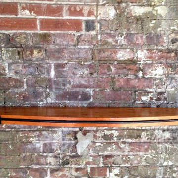 Reclaimed Wood And Iron Shelf With Forged Strap