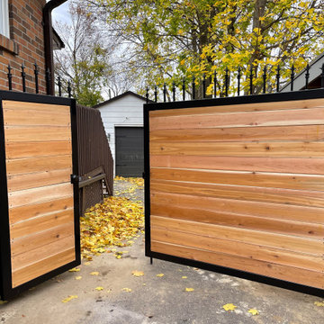 Metal w/ Wood Inserts- Driveway Gates
