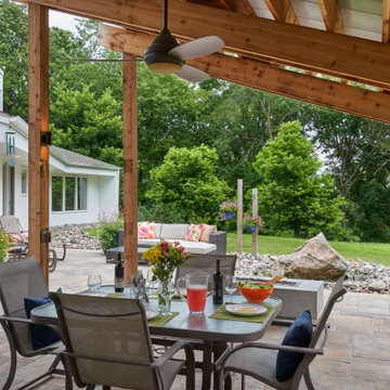 Modern Walkout Backyard in Bloomington