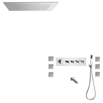 Fontana Thermostatic Copper Wall Mounted Shower Set With Body Spray Jets