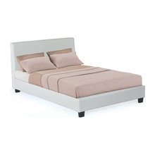 White leather bed