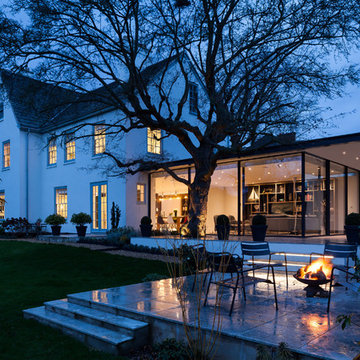 Exterior showing new glass extension