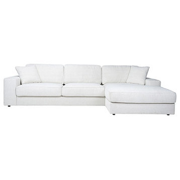 White Boucl√© Modular Sofa | OROA Santos, Right Side