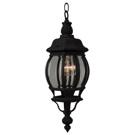 Craftmade Outdoor French Style Small Pendant, Textured Matte Black