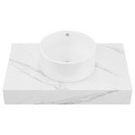 Swiss Madison - Monaco 36" Floating Bathroom Shelf With Vessel Sink, White Marble - Envision the allure of the French Riviera with the Monaco collection, where chic elegance and coastal sophistication unite.