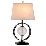 Lite Source Inc. - Herbert Table Lamp - Add light and style to your home in one fell swoop with this stunning herbert table lamp. This light features beautiful colors of black and clear glass with a fabric shade and is ideal for any traditional or transitional style home. This metal light measures 16.5 inches wide by 11.25 inches deep by 21.5 inches tall.