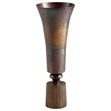 Patina Power Vase, Vintage Brass