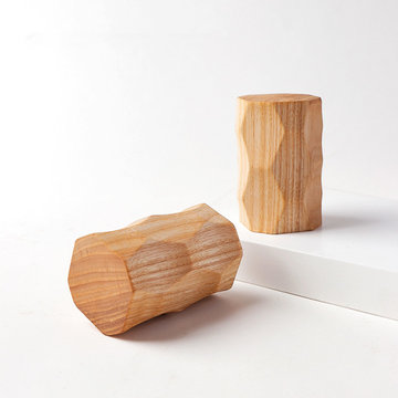 QYT104 Wooden Curtain Pole Finials For 1-1/8 Inch Light Ash Wood Rods