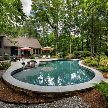 Custom Residential Pool with Sun Ledge in Chapel Hill, NC