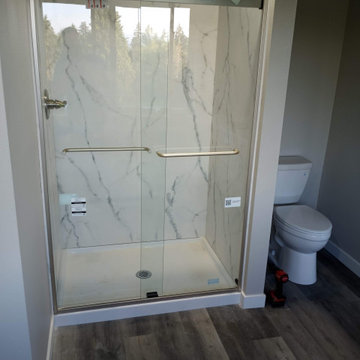 Marble look Shower and toilet