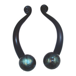 Myterra Gemstone Hardware - Gemstone 4" Cabinet Pull, Sphere In Labradorite - Cabinet And Drawer Handle Pulls