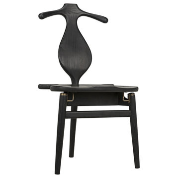 Figaro Wood Black Armless Chair