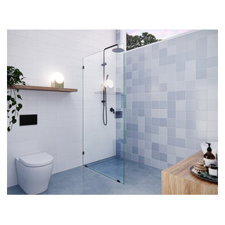 78x34 Frameless Shower Door Single Fixed Panel - Contemporary