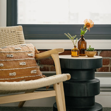 Siting Area with Wood + Rope Armchair + Spool Side Table