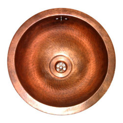 ER 400 Round 15.7"  Metal Bar Sink in Antique Copper - Bar Sinks