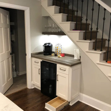 custom kitchen and includes drawer for pet plate