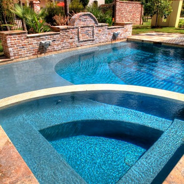 Rectangular Pool 3 - disappearing fountain and pergola