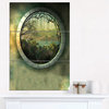 "Green Fantasy Landscape With Frame" Art Photo Canvas Print, 3 Panels, 28"x36"