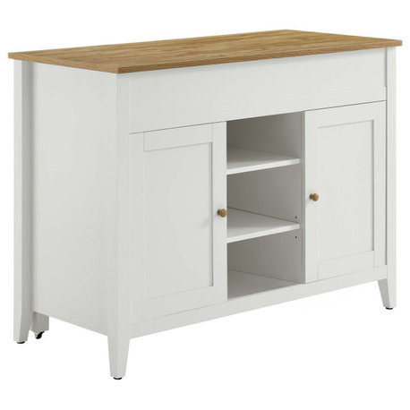 Garland Kitchen Island, Oak White