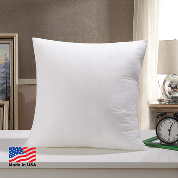 Super Plush Pillow Insert 24"x24" Poly Cotton Firm Euro Throw Pillow Made in USA